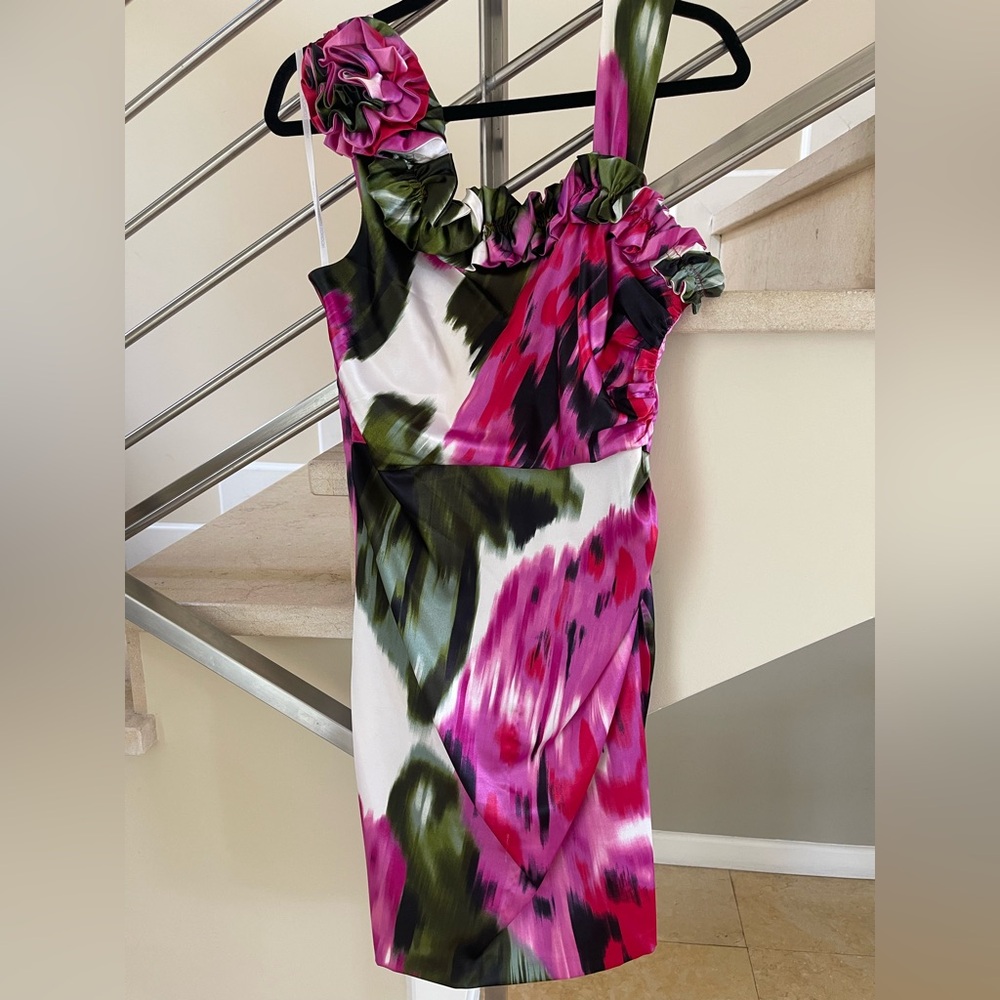 Pink Floral elegant Ruffle Dress